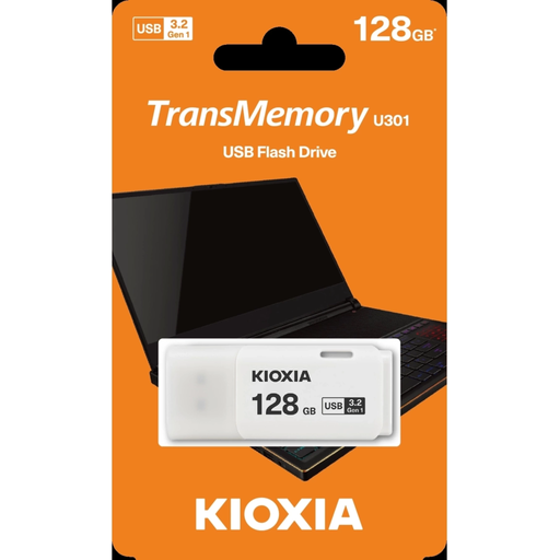 [LU301K128GG4] KIOXIA U301W 128GB USB 3.2 Gen1 TransMemory Flash Disk (Beyaz)