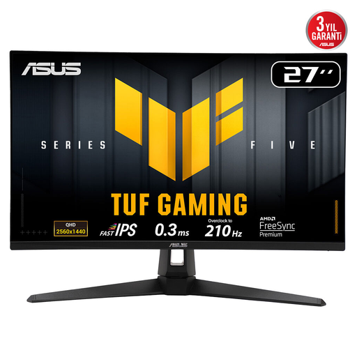 [VG27AQ5A] ASUS TUF GAMING VG27AQ5A 27" 0.3ms, 210Hz, QHD, DP, 2xHDMI, USB, Hoparlör, Fast IPS LED, ELMB Sync Premium, GAMING Monitör