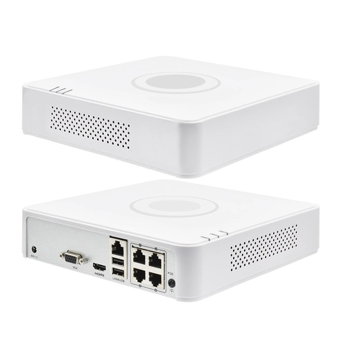 [DS-7104NI-Q1-4P] HIKVISION DS-7104NI-Q1/4P, 4Kanal PoE, 4Mpix, H265+, 1 HDD, UHD 1520P Kayıt, 40-60Mbps Bant Genişliği, NVR