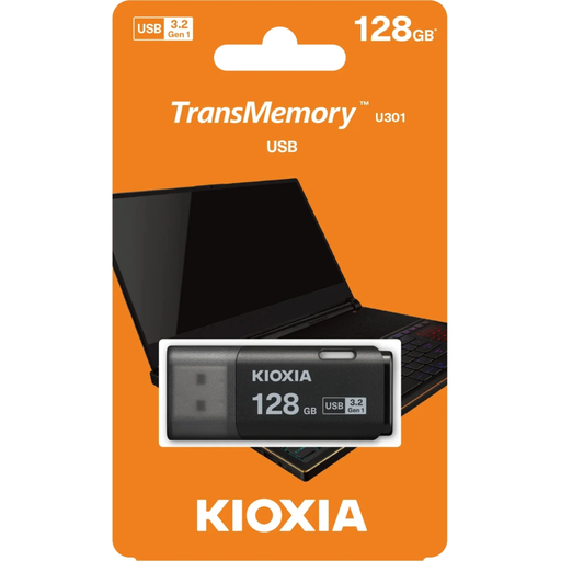 [LU301S-128] KIOXIA U301K 128GB USB 3.2 Gen1 TransMemory Flash Disk (Siyah)