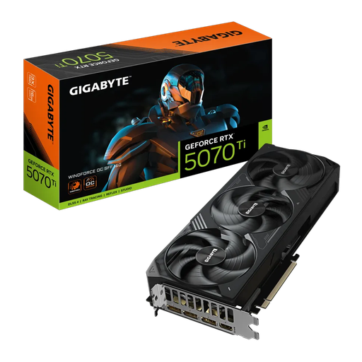 [GV-N507TWF3OC-16GD] GIGABYTE GV-N507TWF3OC-16GD, RTX5070TI, WINDFORCE OC, 16Gb, GDDR7, 256BIT, 3 Fanlı, 1xHDMI, 3xDP, GAMING Ekran KARTI