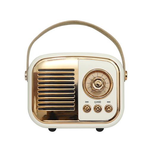 [MD-24BT-BEYAZ] MIKADO MD-24BT, Echoes, Beyaz, 3W, Taşınabilir, USB/TF Kart/Bluetooth, 800mAh, Klasik Retro Müzik Kutusu