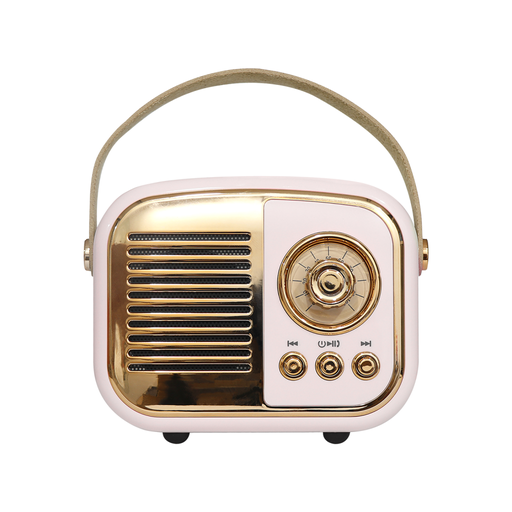 [MD-24BT-PEMBE] MIKADO MD-24BT, Echoes, Pembe, 3W, Taşınabilir, USB/TF Kart/Bluetooth, 800mAh, Klasik Retro Müzik Kutusu