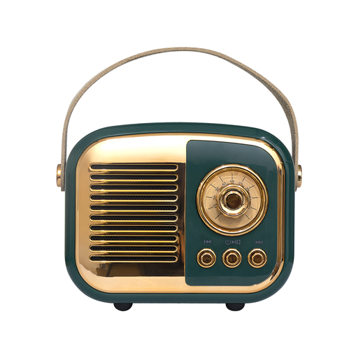 [MD-24BT-YESIL] MIKADO MD-24BT, Echoes, Yeşil, 3W, Taşınabilir, USB/TF Kart/Bluetooth, 800mAh, Klasik Retro Müzik Kutusu