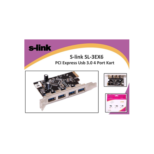 [SL-3EX6] S-LINK SL-3EX6 PCI Express TO USB 3.0  x4 Port Kart