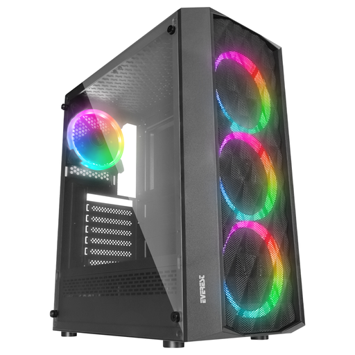 [BUMPY] EVEREST BUMPY, Mesh, 600W, 4x12cm RGB Fan, Temperli Cam Yan Panel, ATX, GAMING KASA