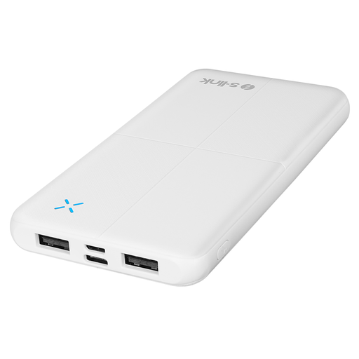 [IP-G12N-BEYAZ] S-LINK IP-G12N, Beyaz, 10.000mAh, 2xUSB, 1xMicro USB, 1xType-C, 4 LED Göstergeli, PowerBank