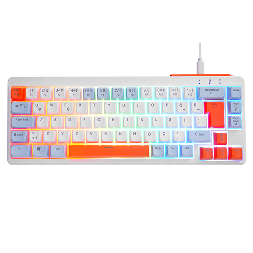 [EAK810-BEYAZ] ACER eMachines, EAK810, Beyaz, USB Kablolu, Rainbow Backlight, Membran Renkli Tuşlar, Türkçe Q, 68 Tuşlu, Gaming Klavye