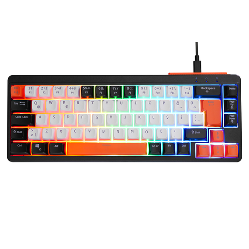 [EAK810-SIYAH] ACER eMachines, EAK810, Siyah, USB Kablolu, Rainbow Backlight, Membran Renkli Tuşlar, Türkçe Q, 68 Tuşlu, Gaming Klavye