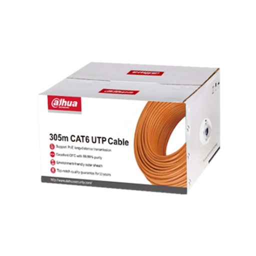 [DH-PFM920I-6UN-C] DAHUA DH-PFM920I-6UN-C, CAT6 305m, 24AWG 0.53mm, UTP, %100 Bakır, PVC, Kablo, Turuncu Renk