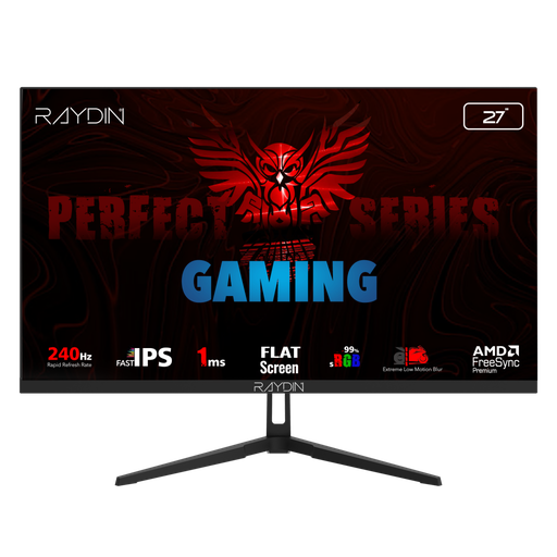 [EC27DFI-240HZ] RAYDIN EC27DFI-240HZ, 27", 1ms, 240Hz, Full HD, HDMI, DP, IPS LED, Flat, Frameless, FreeSync Gaming Monitör