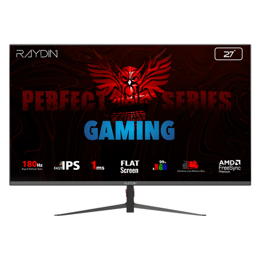 [MM27DFI-180HZ] RAYDIN MM27DFI-180HZ, 27", 1ms, 180Hz, Full HD, 300 nits, HDMI, DP, IPS LED, Flat, Frameless, FreeSync Gaming Monitör