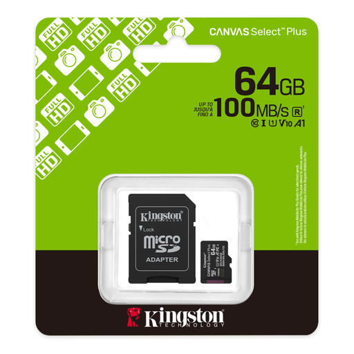 [SDCS3-64GB] KINGSTON SDCS3/64GB, Canvas Select Plus Gen3 A1, 100Mb/s, MicroSD Kart Bellek (SD Adaptörlü)