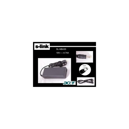 [SL-NBA30] S-LINK SL-NBA30, 19V, 4.74A, 5.5x1.75, Notebook Adaptörü