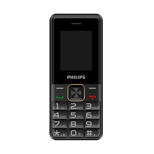 [E6105] PHILIPS Xenium E6105, 128Mb, Siyah, 48Mb Ram, 1,77inc Ekran, 4G Çift Sim Desteği, FM Radyo, 1000mAh Pil, Türkiye KVK Garantili