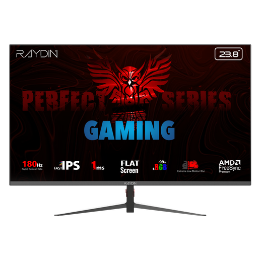 [MM24DFI-180HZ] RAYDIN MM24DFI-180HZ, 23.8", 1ms, 180Hz, Full HD, 300 nits, HDMI, DP, IPS LED, Flat, Frameless, FreeSync Gaming Monitör