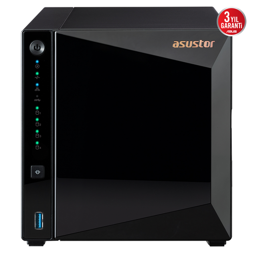 [AS3304T-V2] ASUSTOR AS3304T V2, 2Gb DDR4 Ram, 4 Yuvalı (4x20TB Destek), 1x2.5GbE Network, 3xUSB 3.2, Tower NAS (Yedekleme) Cihazı
