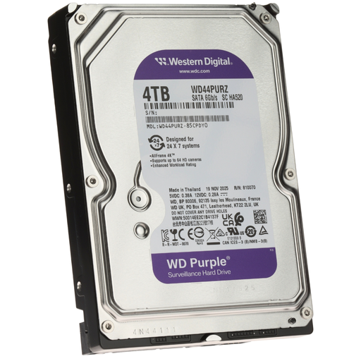 [WD44PURZ] WD PURPLE WD44PURZ 3,5" 4TB, 128Mb, 5400 Rpm, 7/24 Güvenlik HDD (Türkiye Distribütörü Garantili)
