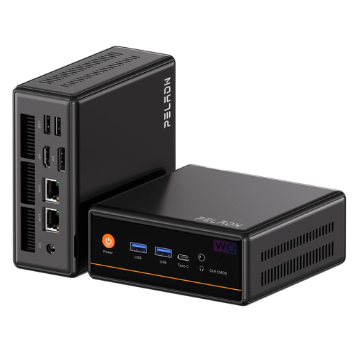 [PELADN-WO4-5600H] PELADN WO4 Serisi, AMD Ryzen 5 5600H, 16Gb Ram, 512Gb SSD, 1xHDMI, 1xDP,  4xUSB, 1xType-C, 2xLAN, Paylaşımlı Ekran Kartı, Wi-Fi6, Bluetooth 5.2, Windows 11 Pro, MFF MiniPC