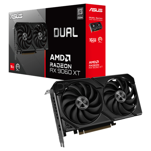 [DUAL-RX9060XT-16G] ASUS DUAL-RX9060XT-16G, 16Gb, 128Bit, GDDR6, 1xHDMI, 2xDP, GAMING Ekran Kartı