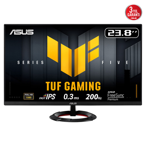 [VG249Q5R] ASUS TUF GAMING VG249Q5R 23,8" 0.3ms, 200Hz, Full HD, DP, 2xHDMI, Hoparlör, Fast IPS LED, ELMB Sync Premium, GAMING Monitör