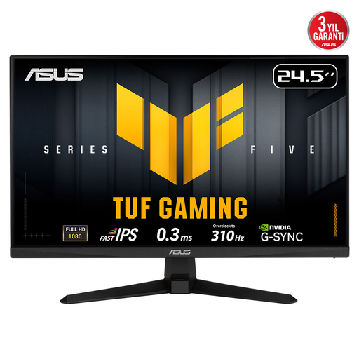 [VG259QMR5A] ASUS TUF GAMING VG259QMR5A 24,5" 0.3ms, 310Hz, Full HD, DP, 2xHDMI, Hoparlör, Fast IPS LED, ELMB Sync Premium, GAMING Monitör