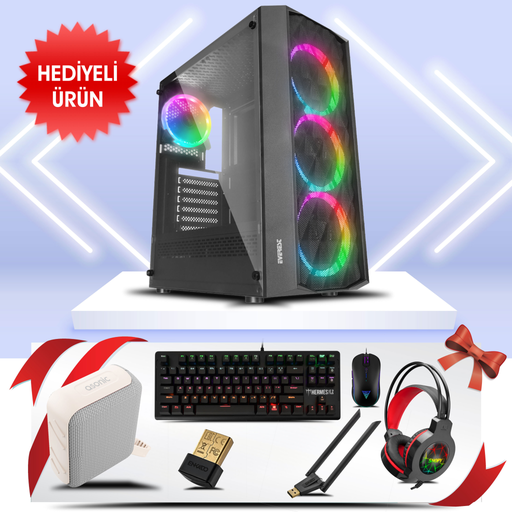 [PANTHERA-01U] PANTHERA-01U, AMD RYZEN 5 5600, 16Gb DDR4 Ram, 500Tb NVMe SSD, 4Gb GDDR5 RX550 Ekran Kartı, 600W Kasa, OEM PAKET