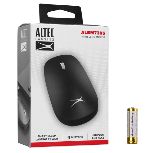 [ALBM7305-SIYAH] Altec Lansing ALBM7305, Siyah, 2.4GHz, USB,  1600DPI, Kablosuz Optik Mouse