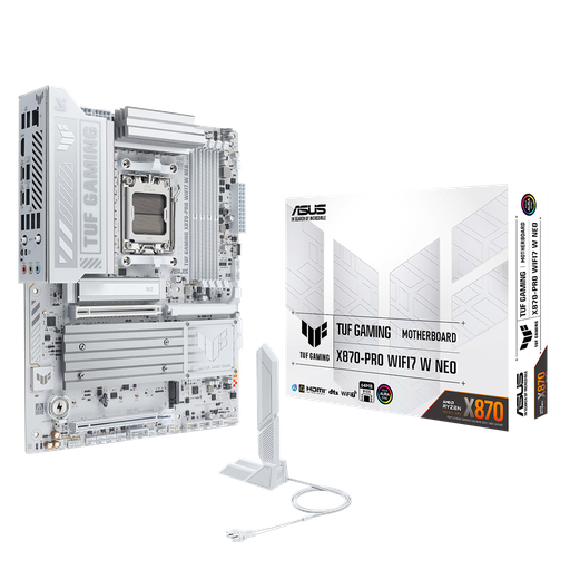 [TUF-GAMING-B850-PRO-WIFI7-W-NEO] ASUS TUF GAMING B850-PRO WIFI7 W NEO, 4xDDR5, 3x M.2, HDMI, DP, Type-C, Wi-Fi 7, Bluetooth v5.4, AM5 Soket GAMING Anakart
