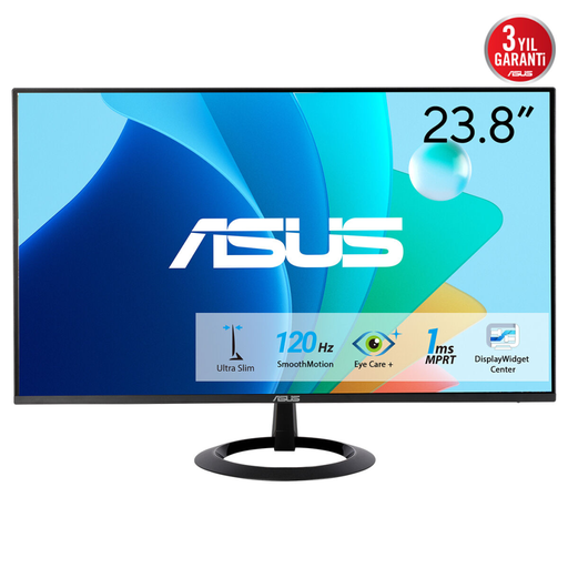 [VZ249HG] ASUS VZ249HG 23.8" 1ms, 120Hz, Full HD, HDMI, D-Sub, IPS LED, Adaptive Sync, Mavi Işık Filtresi, Care Plus, Monitör