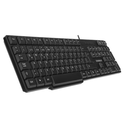 [KB-517U-2MT] EVEREST KB-517U, USB Kablolu, Türkçe Q,  2Mt Kablolu Standart Klavye (Siyah)