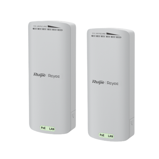 [RG-EST100-E] RUIJIE Reyee RG-EST100-E, 2Port, 300Mbps, 2.4Ghz, Pasif PoE, Dış Ortam, Noktadan Noktaya PTP, Acces Point, Kutu İçeriği 2 Adet, (500m)