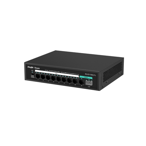 [RG-ES110GS-P-L] RUIJIE REYEE RG-ES110GS-P-L 10 Port, 8 Port  Gigabit PoE, 120W, 1 Port SPF, 1 Port Gigabit Uplink, Switch