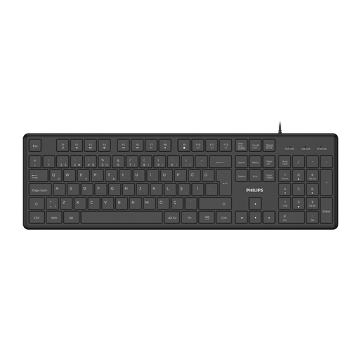 [SPK6248B] PHILIPS SPK6248B, USB Kablolu, Türkçe Q, Multimedya Klavye (Siyah)