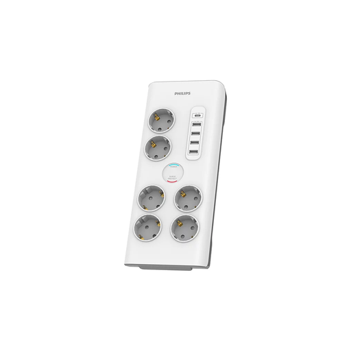 [SPN7060WA-62] PHILIPS SPN7060WA/62, 6 Soket, Akım Korumalı Priz, 900 Joules, 2Mt Kablo, 1xUsb-C 15W Şarj, 4xUsb-A 20W, (Beyaz)