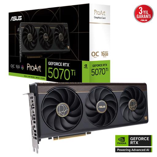 [PROART-RTX5070TI-O16G] ASUS PROART-RTX5070TI-O16G, 16Gb, 256Bit, GDDR7, 1xHDMI, 2xDP, 1xType-C, GAMING Ekran Kartı