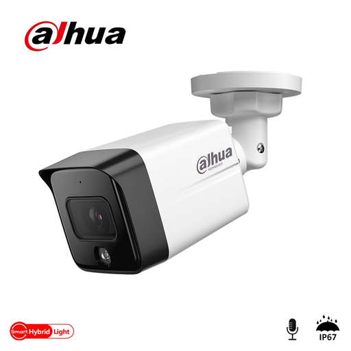 [IPC-HFW1239TC1-SA-IL-0280B] DAHUA IPC-HFW1239TC1-SA-IL-0280B, 2Mpix, 2,8mm  Lens, SD Kart, Smart Dual Light, H265+, 30Mt Gece Görüşü, Dahili Mikrofon, IP67, PoE Bullet IP Kamera