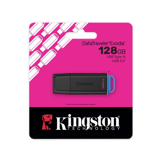 [DTXG2-128GB] KINGSTON DTXG2/128GB USB 3.2 DataTraveler Exodia Gen 1 Flash Bellek (Siyah-Mavi)