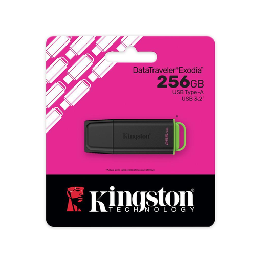 [DTXG2-256GB] KINGSTON DTXG2/256GB USB 3.2 DataTraveler Exodia Gen 1 Flash Bellek (Siyah-Yeşil)