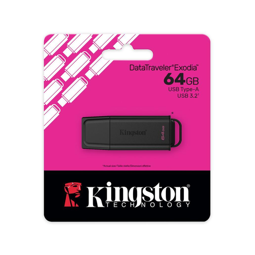 [DTXG2-64GB] KINGSTON DTXG2/64GB USB 3.2 DataTraveler Exodia Gen 1 Flash Bellek (Siyah)