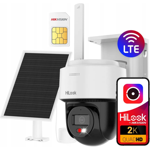 [IPC-CFSP4-4G] HILOOK IPC-CFSP4/4G, 4Mpix,  2,8mm,   30Mt Gece Görüşü, Dahili Mikrofon, 4G, Solar, PT  IP Kamera
