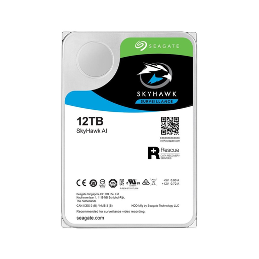 [ST12000VE001] SEAGATE SKYHAWK AI, ST12000VE001, 3.5", 12TB, 256Mb, 7200Rpm, Güvenlik, HDD