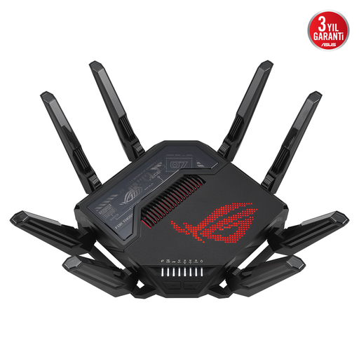 [ROG-RAPTURE-GT-BE98] ASUS ROG Rapture GT-BE98, BE25000, 24400Mbps, 8xAnten, Four Band, WİFİ 7, AiMesh, AiProtection Pro, GAMING Extendable Router