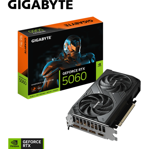 [GV-N5060WF2MAX-OCV2-8GD] GIGABYTE GV-N5060WF2MAX OCV2-8GD, RTX5060, WINDFORCE MAX OCV2, 8Gb, GDDR7, 128BIT, 2 Fanlı, 1xHDMI, 3xDP, GAMING Ekran KARTI