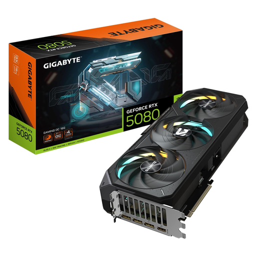 [GV-N5080GAMING-OC-16GD] GIGABYTE GV-N5080GAMING OC-16GD, RTX5080, GAMING OC, 16Gb, GDDR7,256BIT, 3 Fanlı, 1xHDMI, 3xDP, GAMING Ekran KARTI