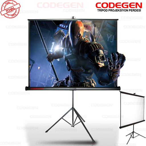 [CODEGEN-TX-24] Codegen TX-24 TRIPOD PROJEKSİYON PERDESİ 240X200 (Arkası Siyah Fonlu - Taşınabilir Ayaklı Model)