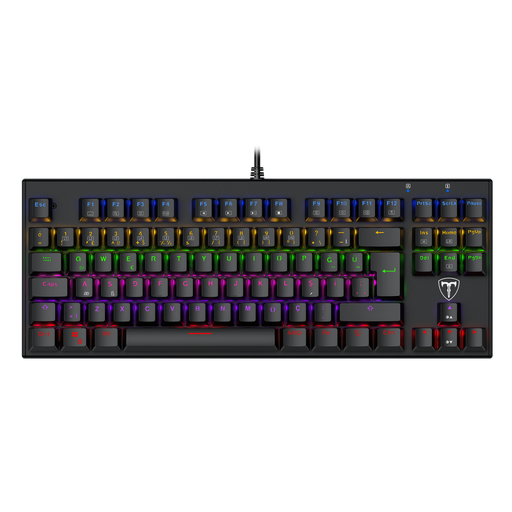 [I-500R] T-DAGGER I-500R, LIGHT CRUISERC , USB Kablolu, Türkçe Q, Rainbow Backlight, Blue Mekanik Switch, 87 Tuşlu, Gaming Klavye