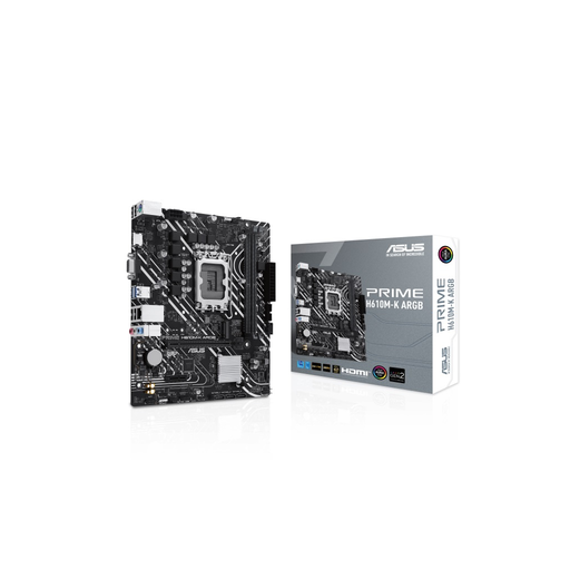 [H610M-K-ARGB] ASUS PRIME H610M-K ARGB, 2xDDR5, M.2,D-SUB, HDMI,12-13.14.Nesil, LGA1700 Soket, Anakart