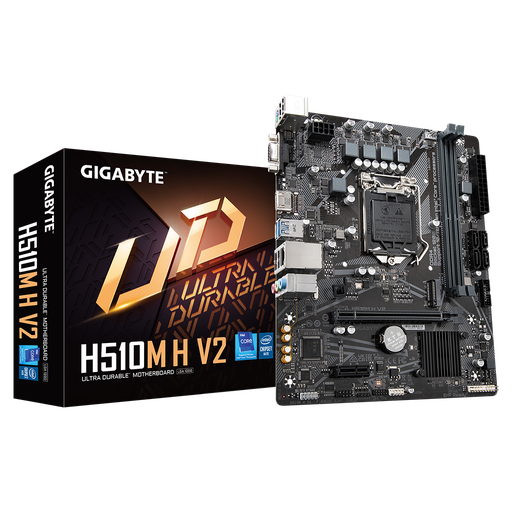 [H510M-H-V2] GIGABYTE H510M H V2, rev.1.0, 3200Mhz, 2xDDR4, M.2, D-SUB, HDMI, 10-11.Nesil, LGA1200 Soket, Anakart