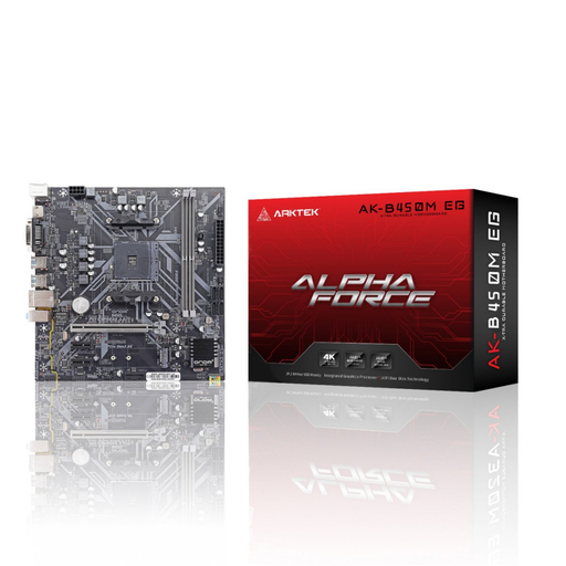 [AK-B450M-EG] ARKTEK ALPHA FORCE, AK-B450M EG, 2xDDR4, M.2, D-SUB, DVI, HDMI, AM4 Soket Anakart
